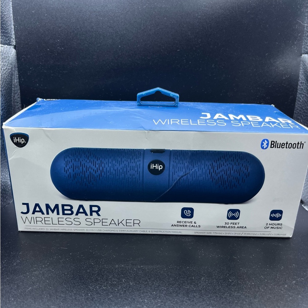 New IHip Jambar Bluetooth Speaker - Deep Blue